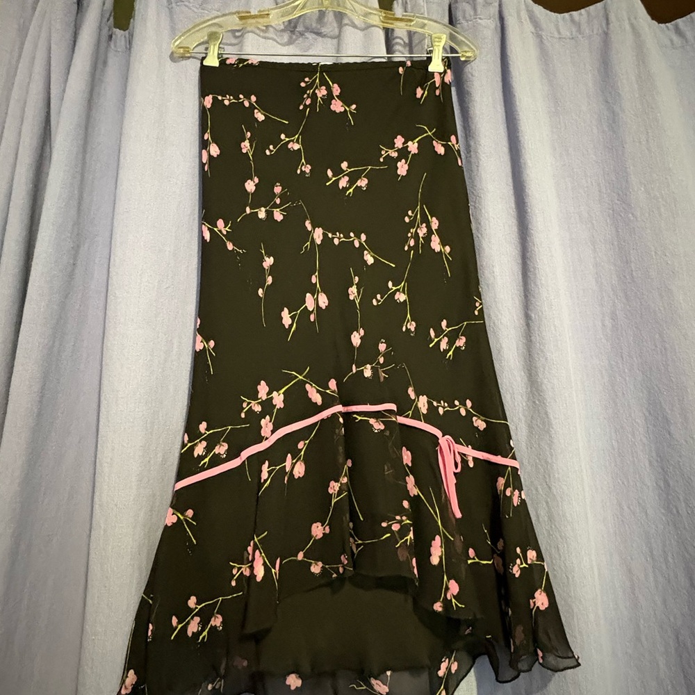 Floral Black and Pink Women's Skirt